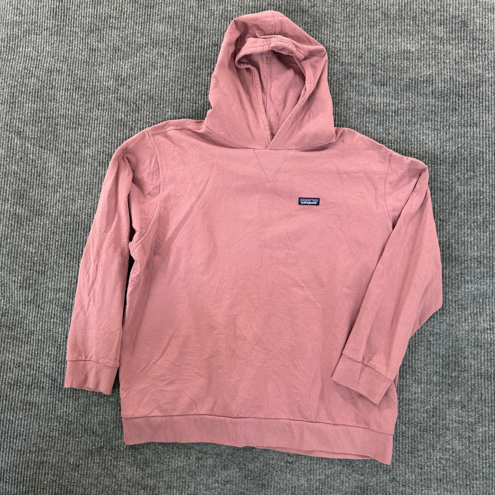 Patagonia Mens Regenerative Organic Cotton Hoodie 3XL Pink P-6 Logo Pullover